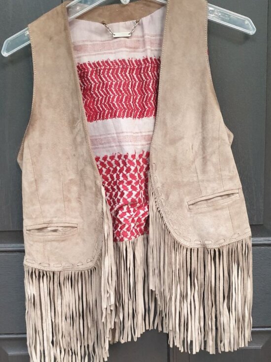 Jackets & Blazers - Fringe Suede Tan Lined Italian Leather Vest Fashion Women Casual Wear Size S